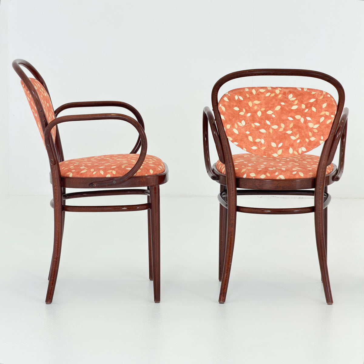 Set of 6 Original Thonet 215 RF Bentwood Armchairs, 1980s Germany, Vintage Coffee House Chairs