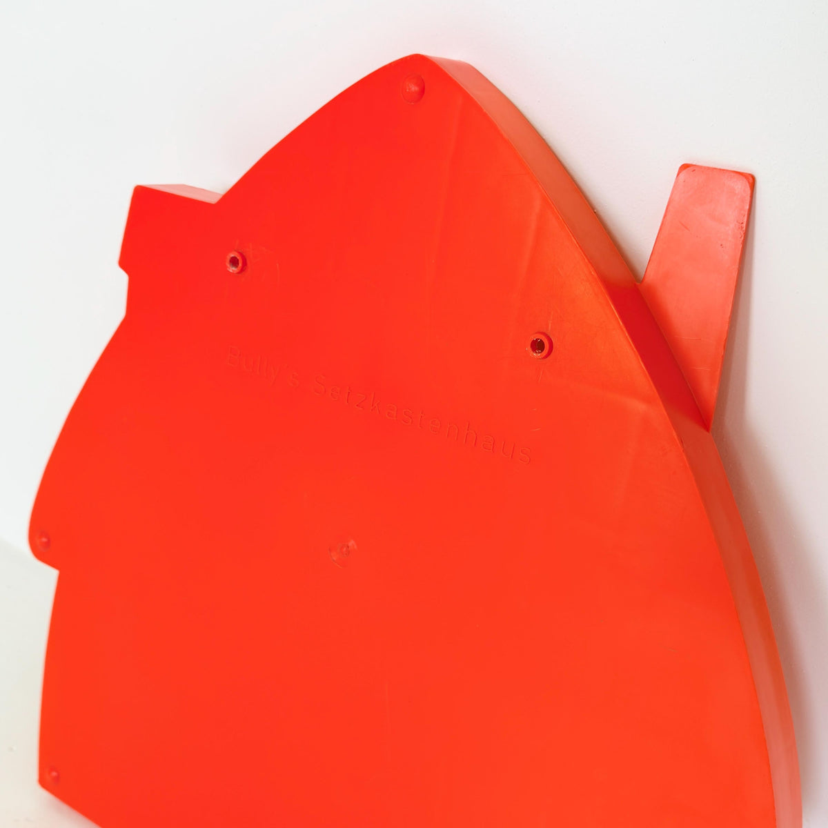 Mid century Spaceage Bullyland Smurf House Display Case, Orange Space Age Wall Tray, PEYO Smurfs, West Germany 1970s