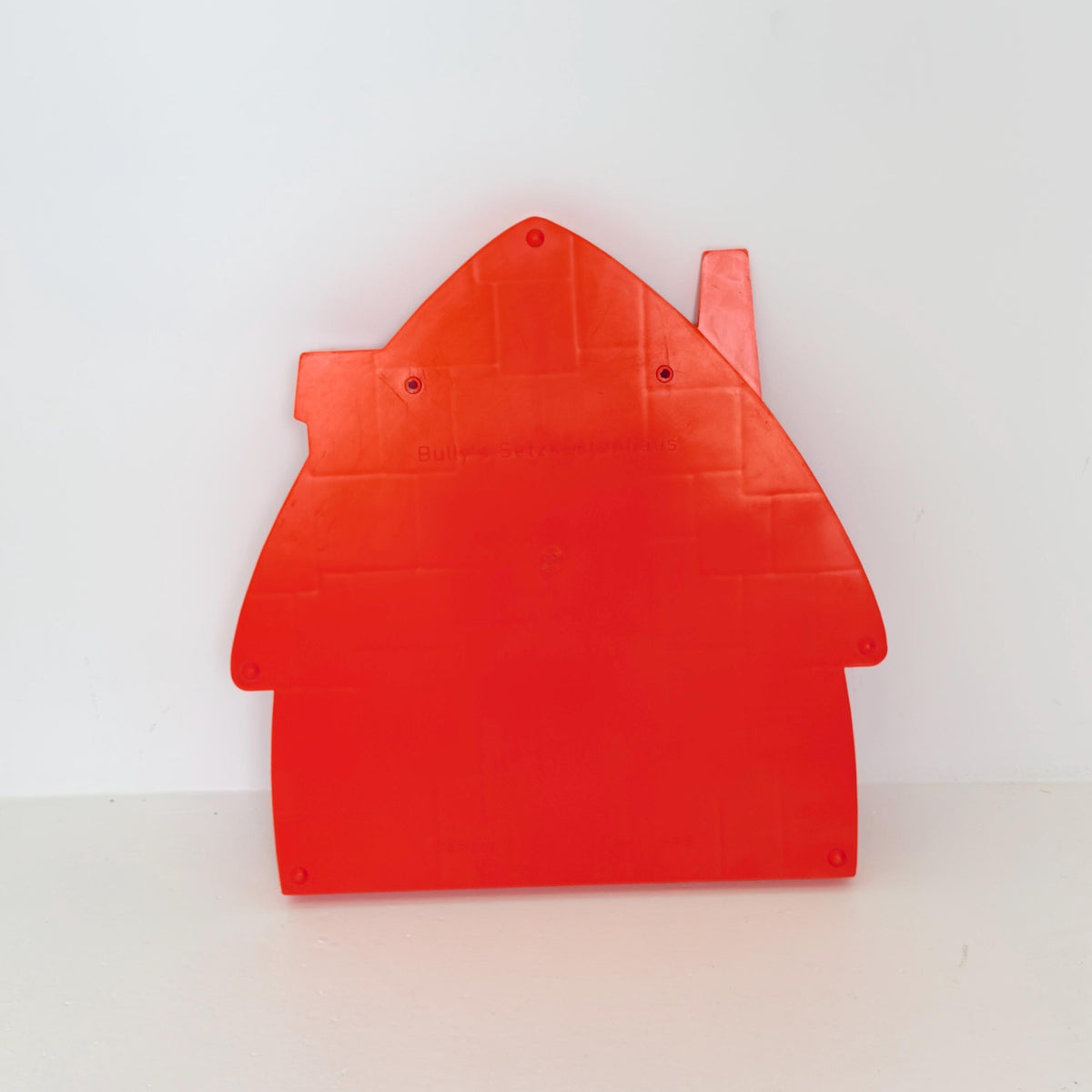 Mid century Spaceage Bullyland Smurf House Display Case, Orange Space Age Wall Tray, PEYO Smurfs, West Germany 1970s