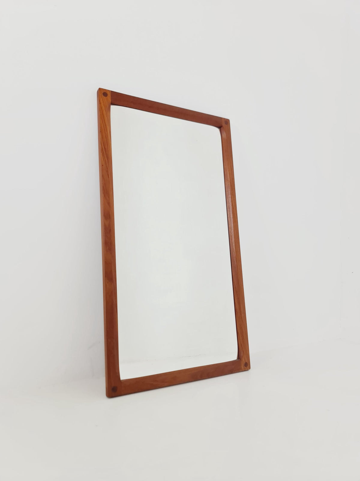 Teak Danish mid-century Modern wall-mounted mirror By Aksel Kjersgaard , 1960s