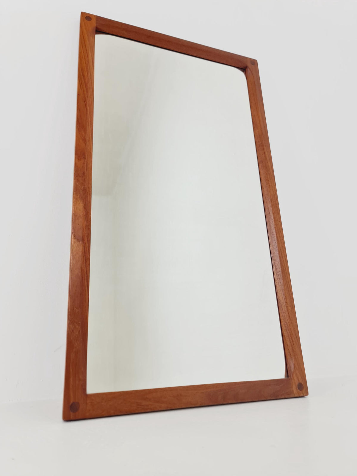 Teak Danish mid-century Modern wall-mounted mirror By Aksel Kjersgaard , 1960s