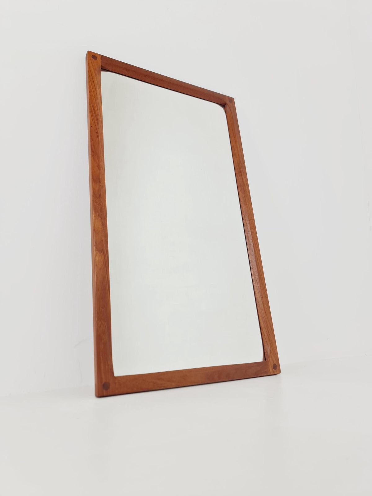 Teak Danish mid-century Modern wall-mounted mirror By Aksel Kjersgaard , 1960s