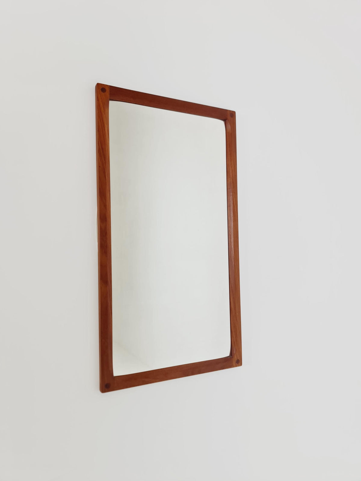 Teak Danish mid-century Modern wall-mounted mirror By Aksel Kjersgaard , 1960s