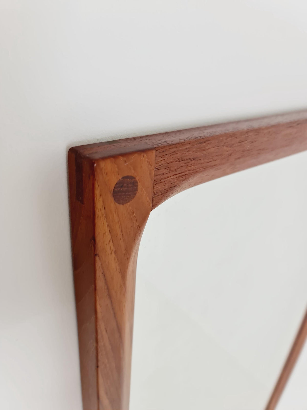 Teak Danish mid-century Modern wall-mounted mirror By Aksel Kjersgaard , 1960s