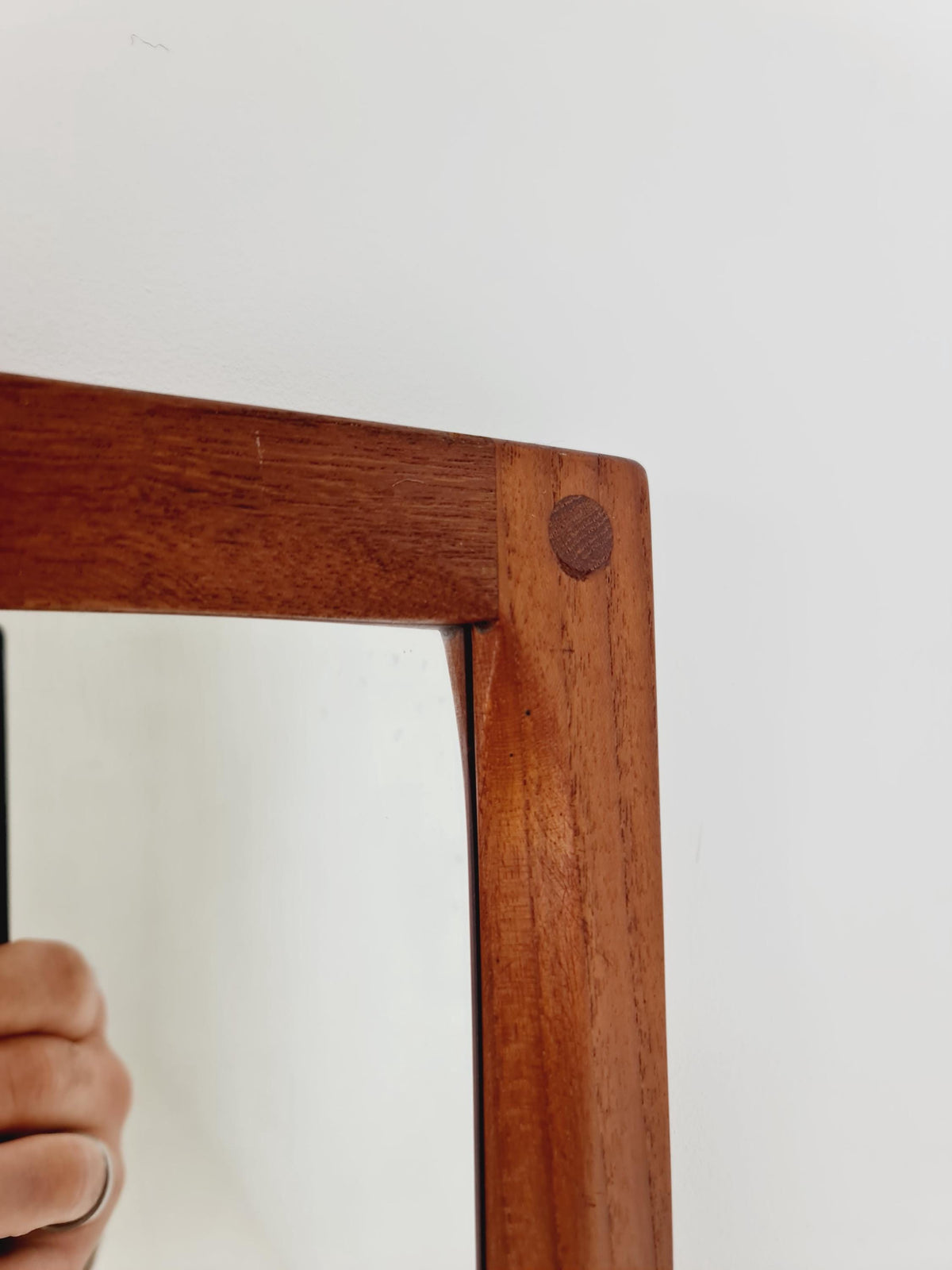 Teak Danish mid-century Modern wall-mounted mirror By Aksel Kjersgaard , 1960s