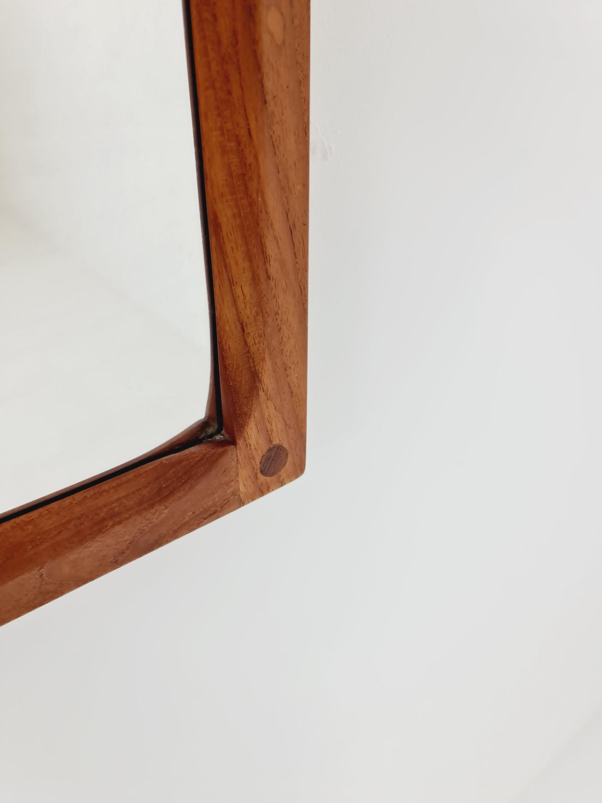 Teak Danish mid-century Modern wall-mounted mirror By Aksel Kjersgaard , 1960s