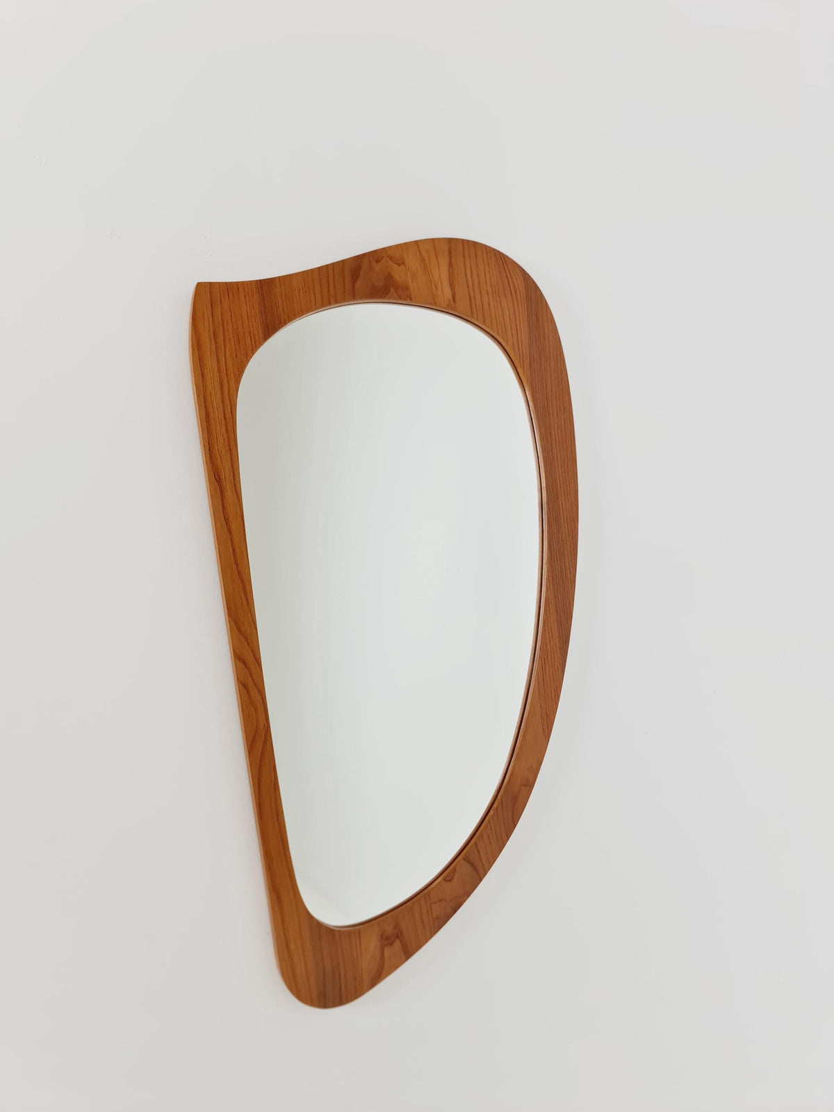 Mid Century asymmetric dansih Original kidney wall mirror from the 60s Rockabilly