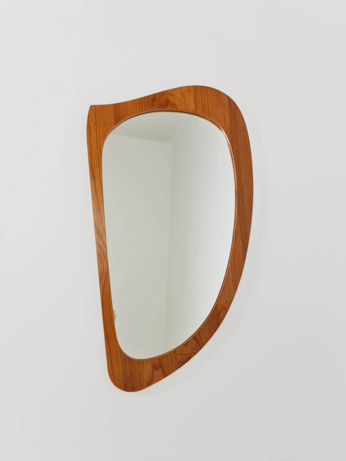 Mid Century asymmetric dansih Original kidney wall mirror from the 60s Rockabilly