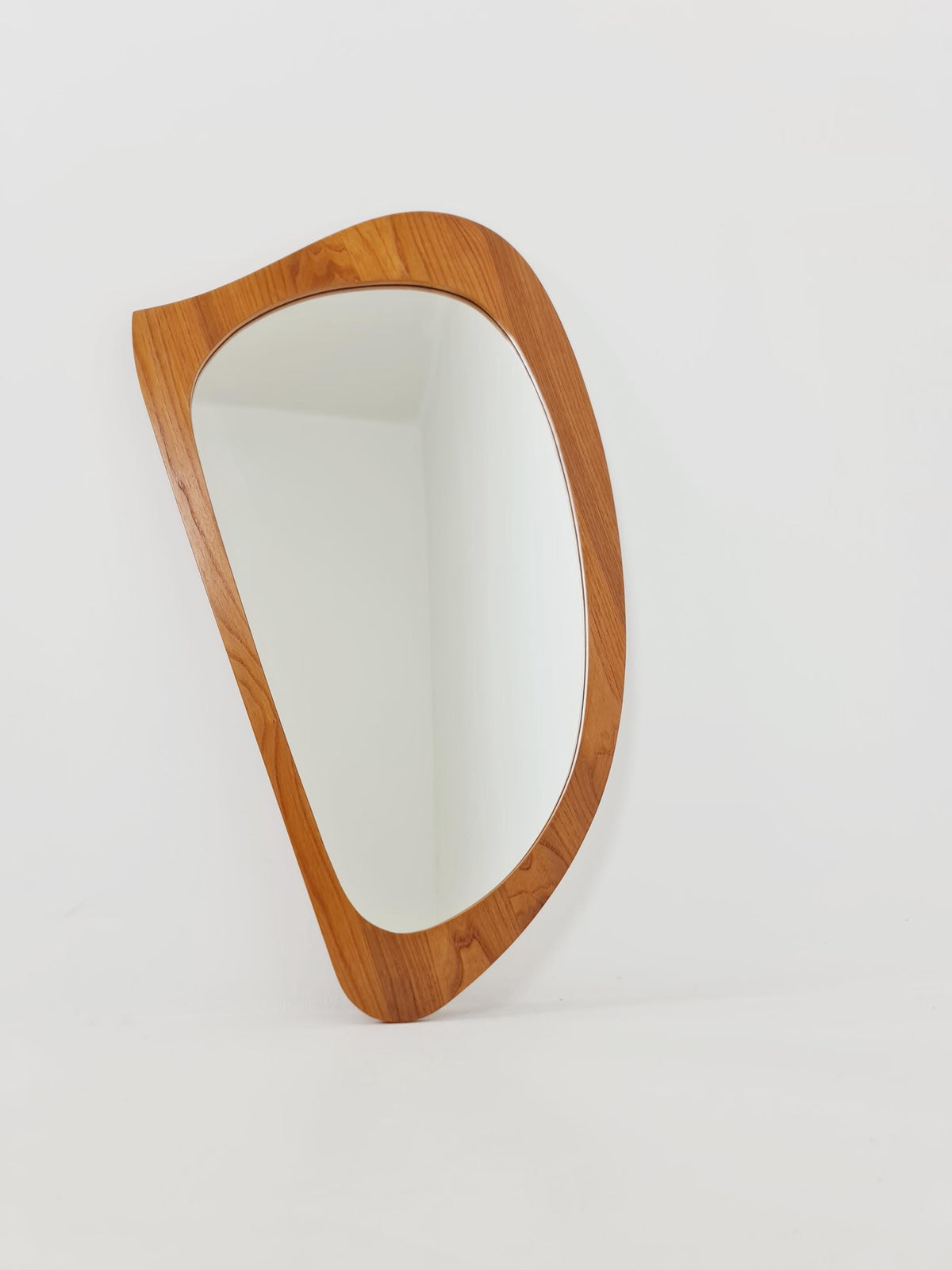 Mid Century asymmetric dansih Original kidney wall mirror from the 60s Rockabilly