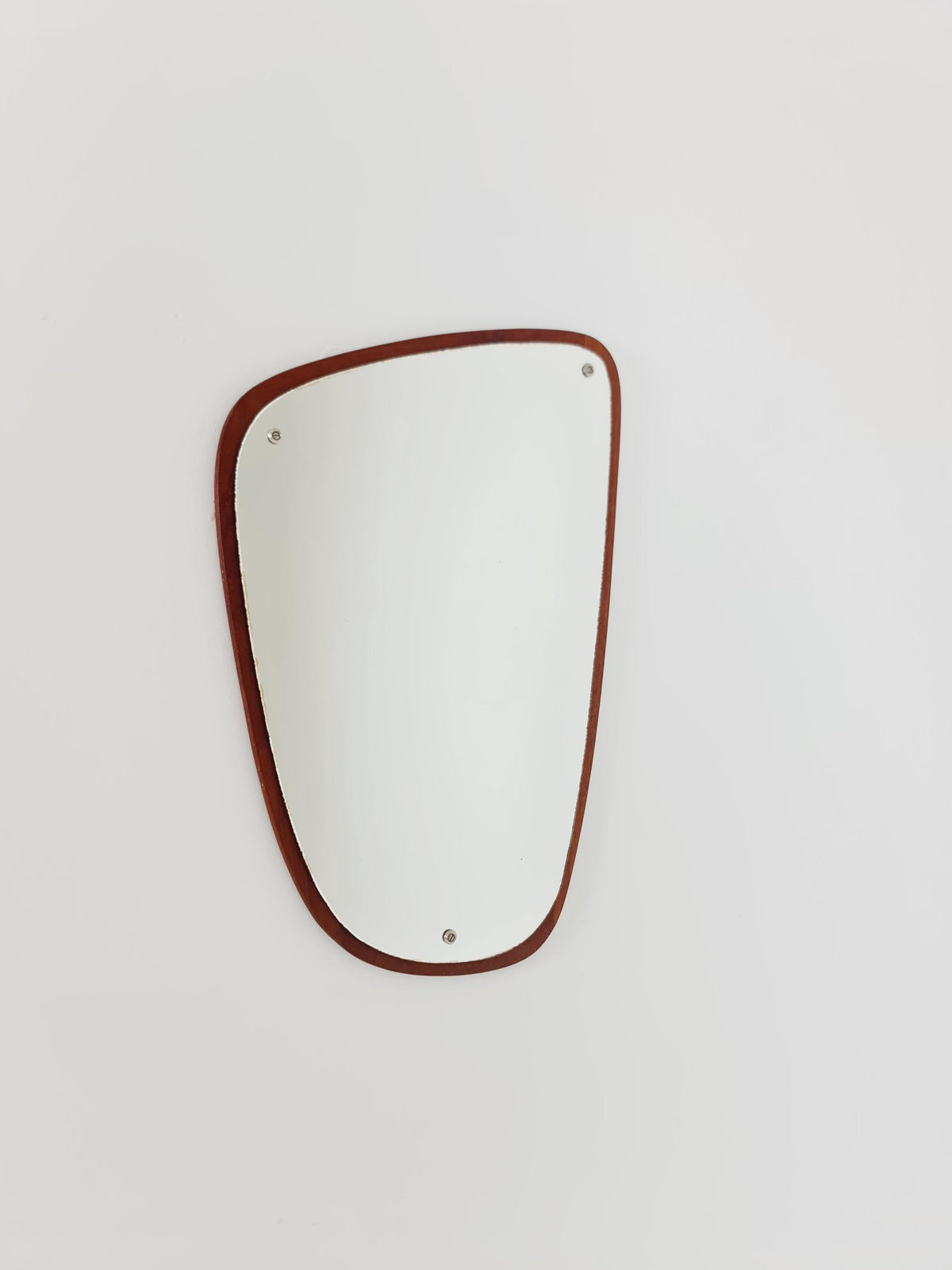 Mid Century asymmetric dansih Original kidney wall mirror from the 60s Rockabilly