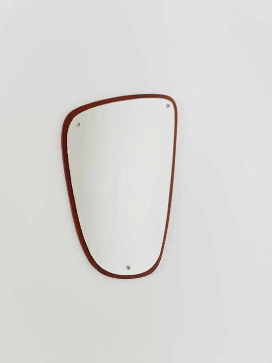 Mid Century asymmetric dansih Original kidney wall mirror from the 60s Rockabilly
