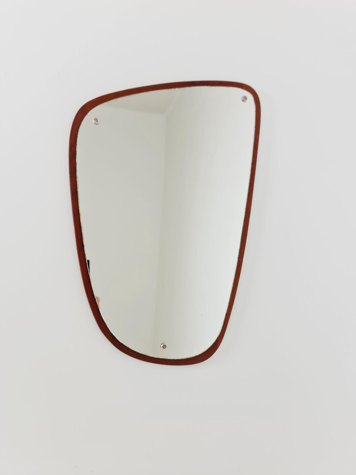Mid Century asymmetric dansih Original kidney wall mirror from the 60s Rockabilly