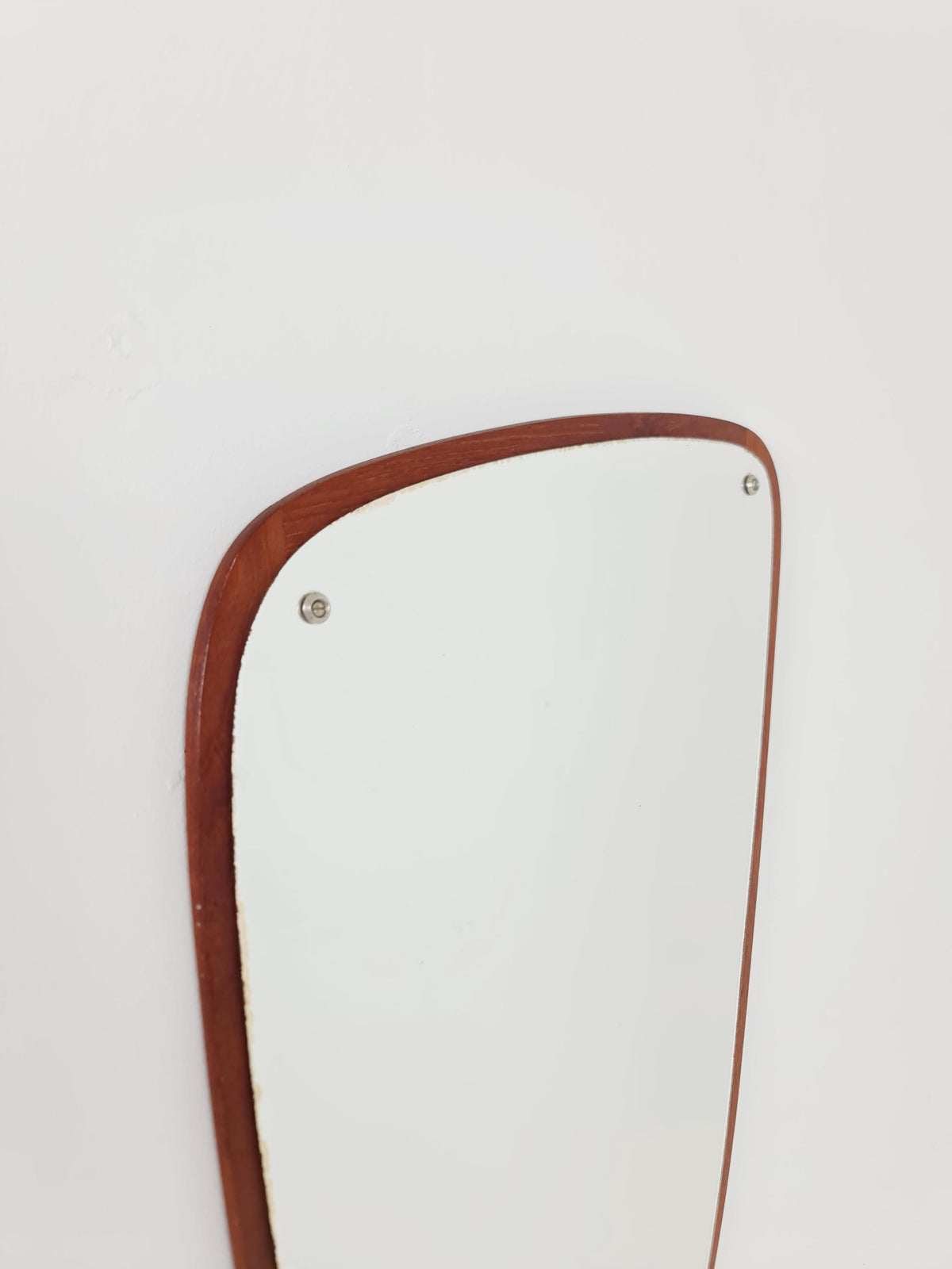 Mid Century asymmetric dansih Original kidney wall mirror from the 60s Rockabilly