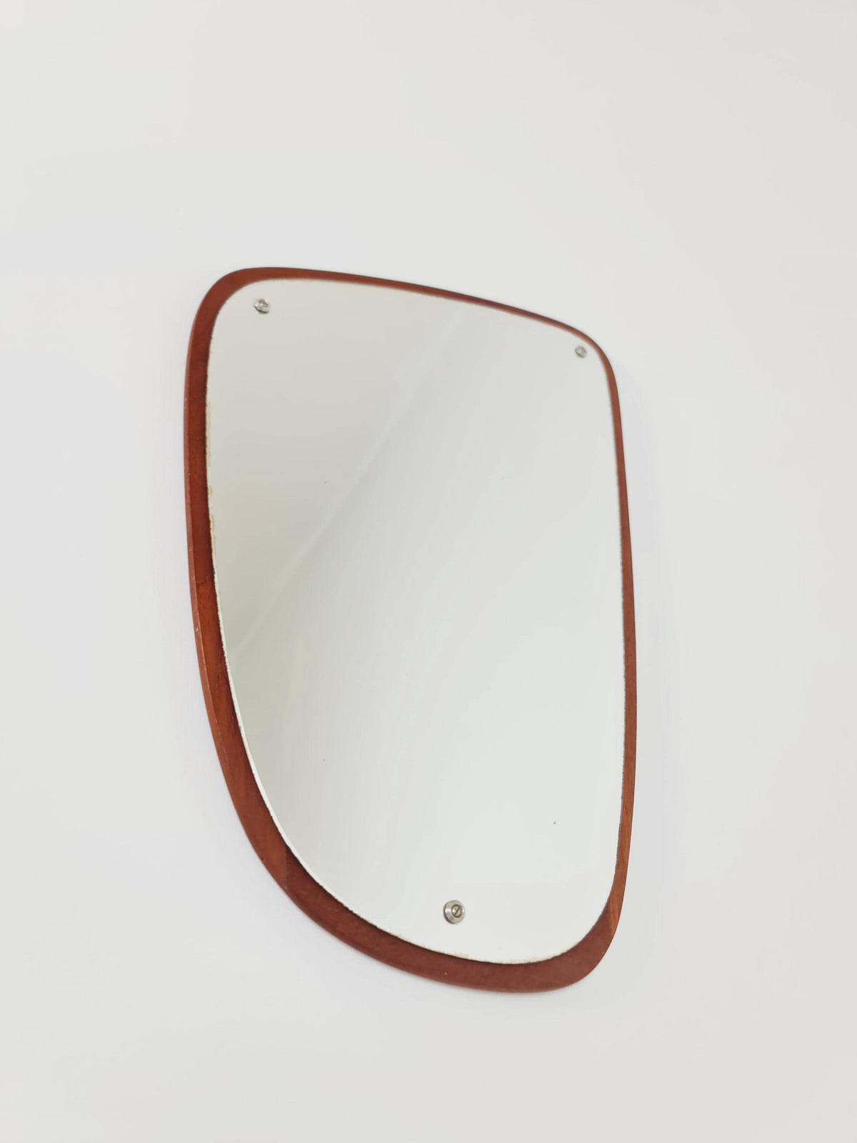 Mid Century asymmetric dansih Original kidney wall mirror from the 60s Rockabilly