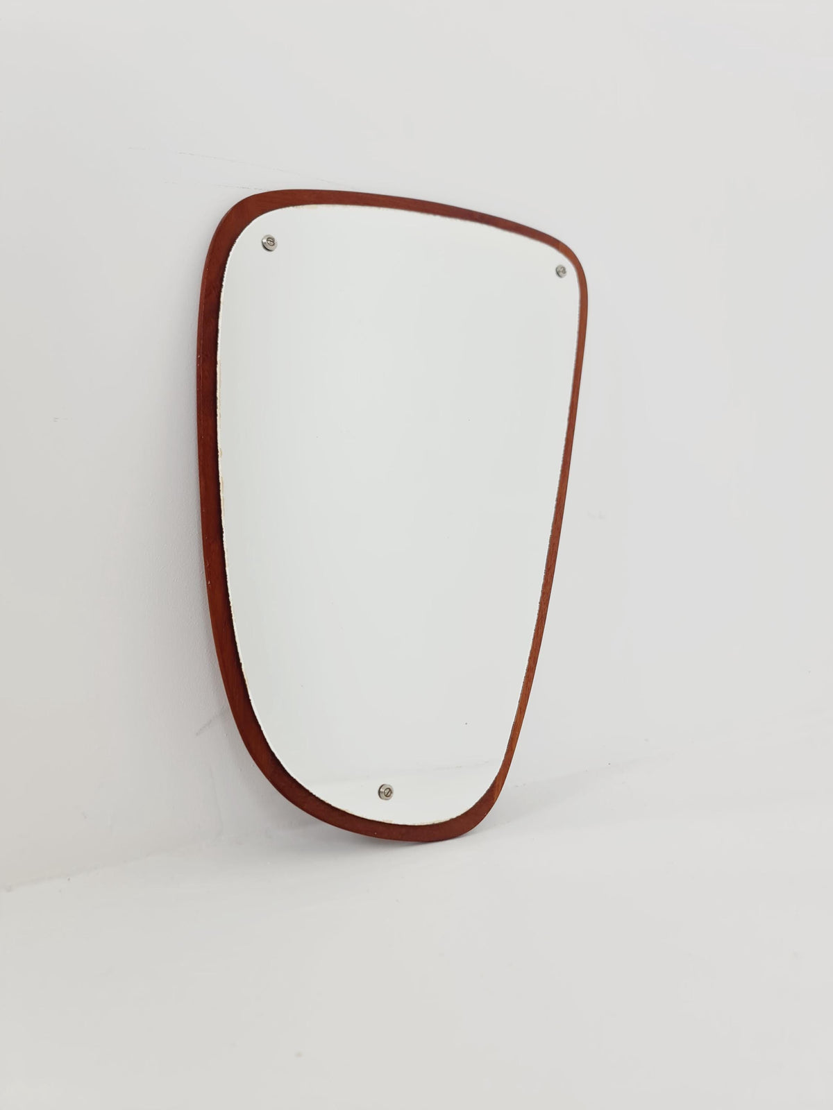 Mid Century asymmetric dansih Original kidney wall mirror from the 60s Rockabilly