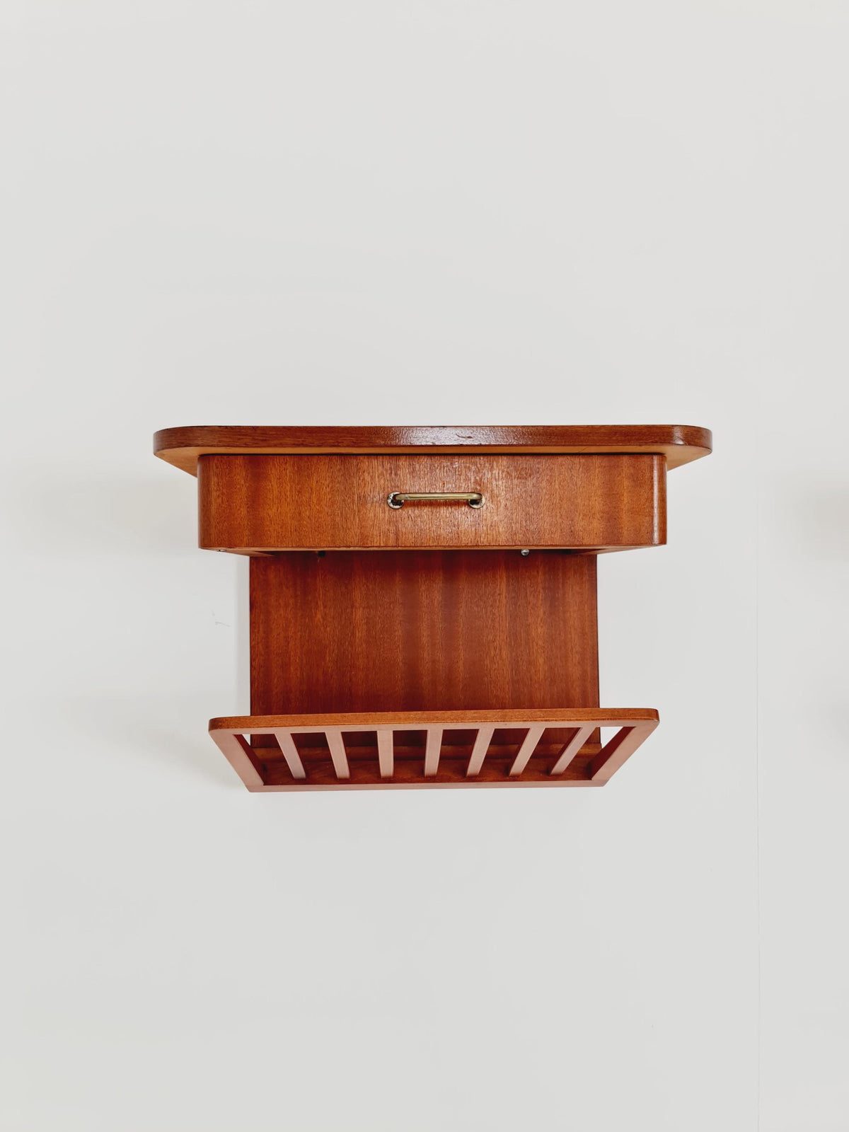 Rare pair of small Danish Mahogany floating nightstands, 1960s