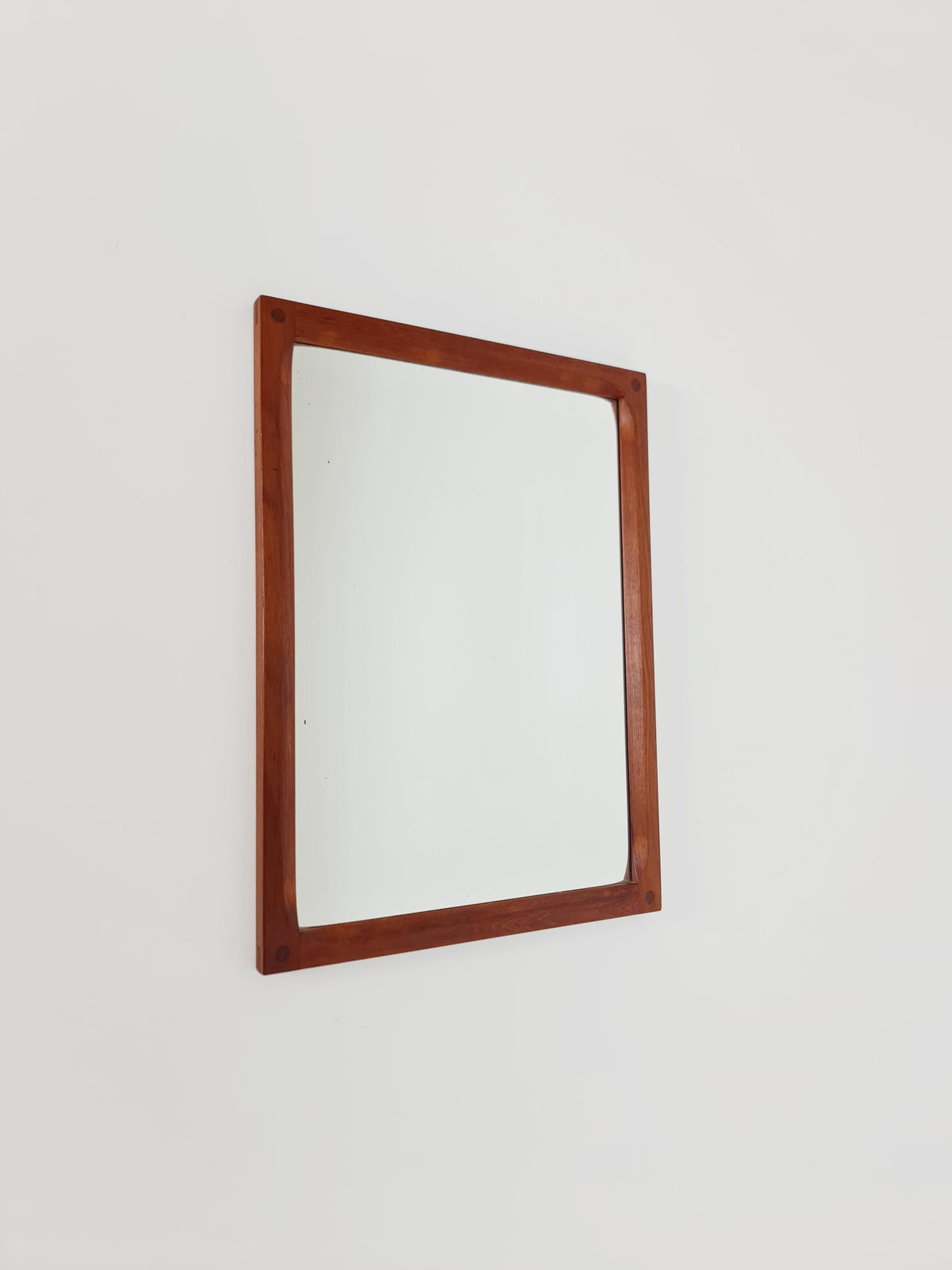Teak Danish mid-century Modern wall-mounted mirror By Aksel Kjersgaard , 1960s