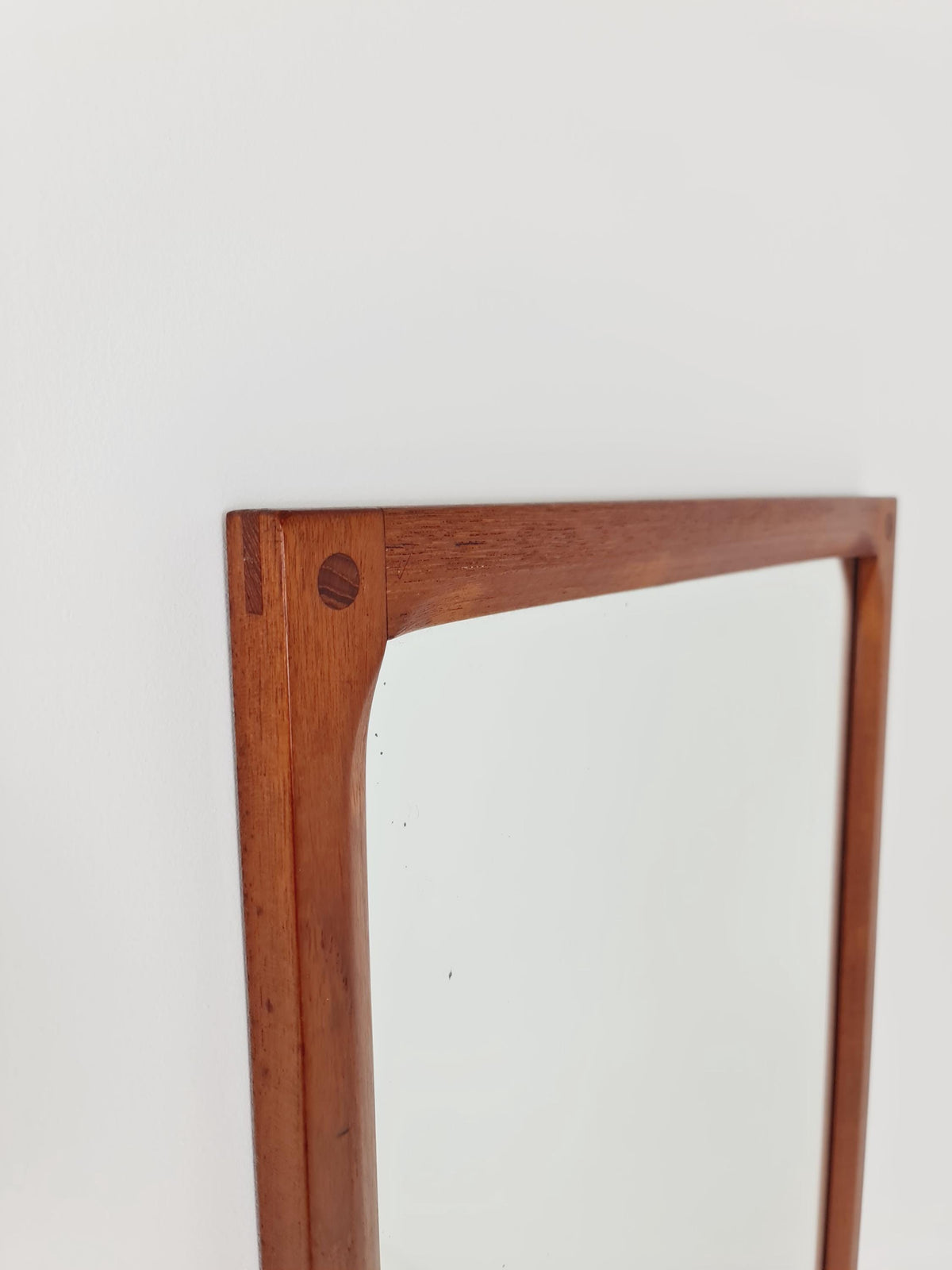 Teak Danish mid-century Modern wall-mounted mirror By Aksel Kjersgaard , 1960s