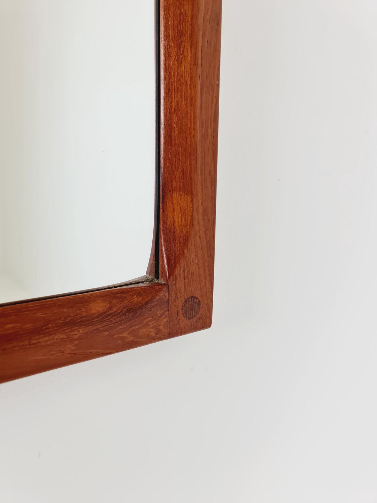 Teak Danish mid-century Modern wall-mounted mirror By Aksel Kjersgaard , 1960s