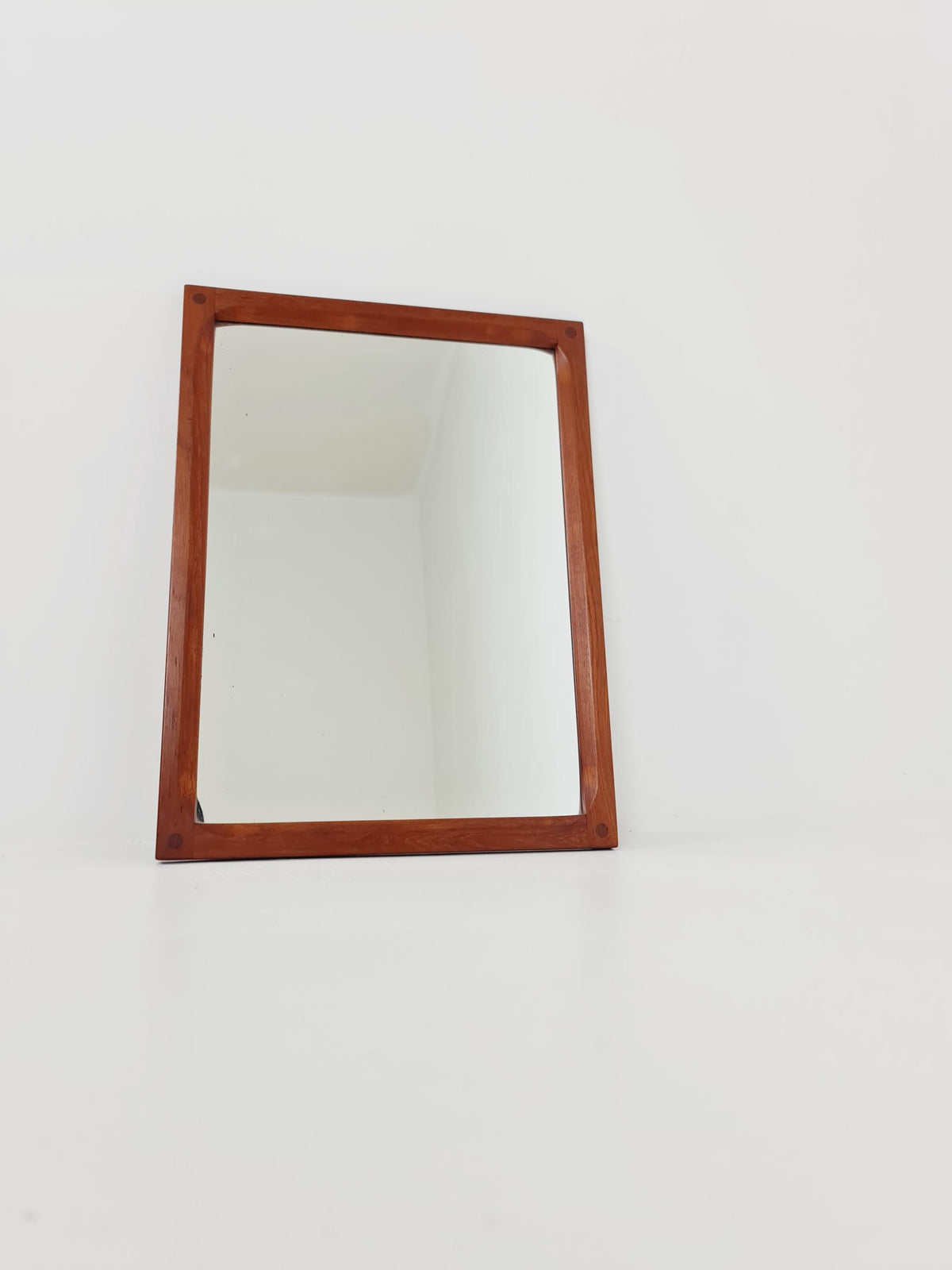 Teak Danish mid-century Modern wall-mounted mirror By Aksel Kjersgaard , 1960s
