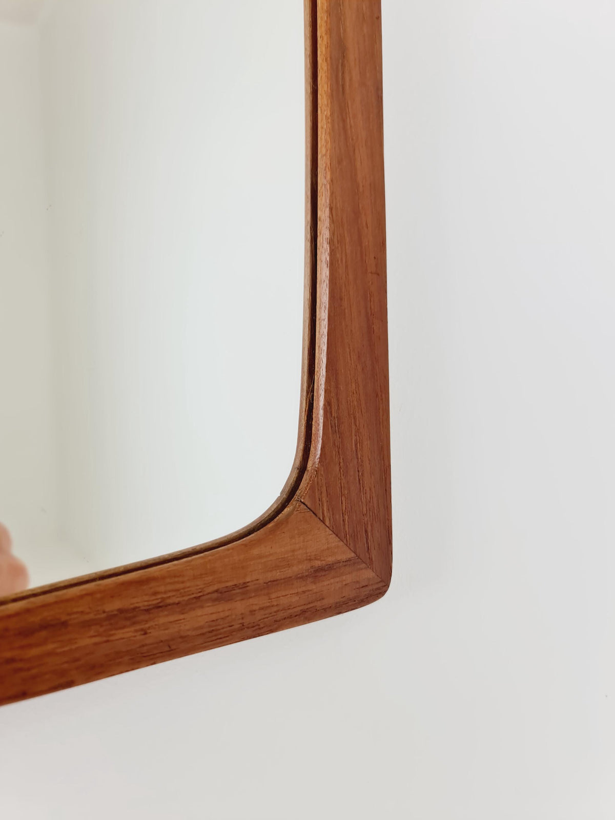 Small Dansih Teak mid-century Modern wall-mounted mirror, 1950s