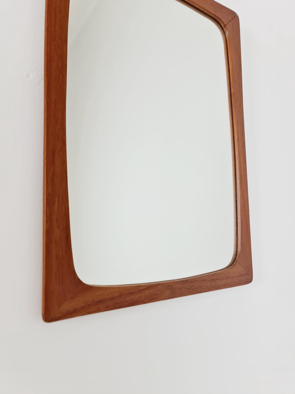 Small Dansih Teak mid-century Modern wall-mounted mirror, 1950s