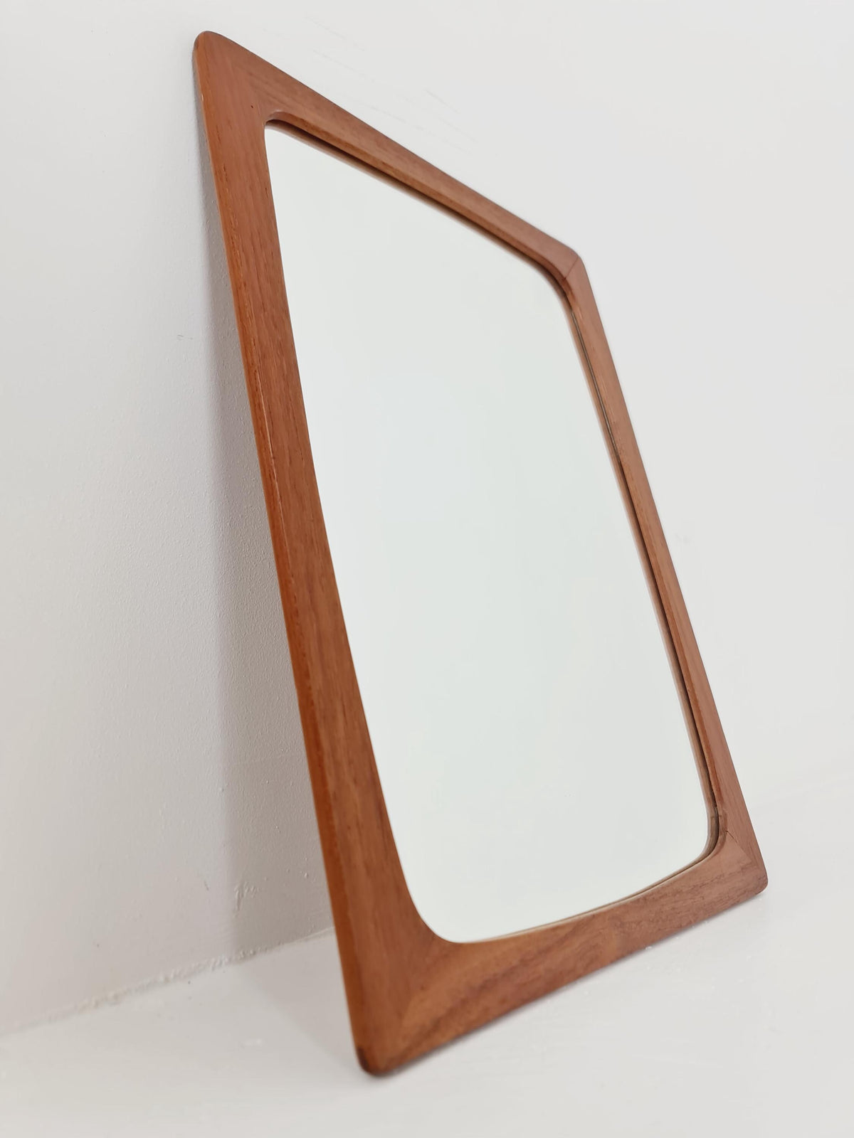 Small Dansih Teak mid-century Modern wall-mounted mirror, 1950s
