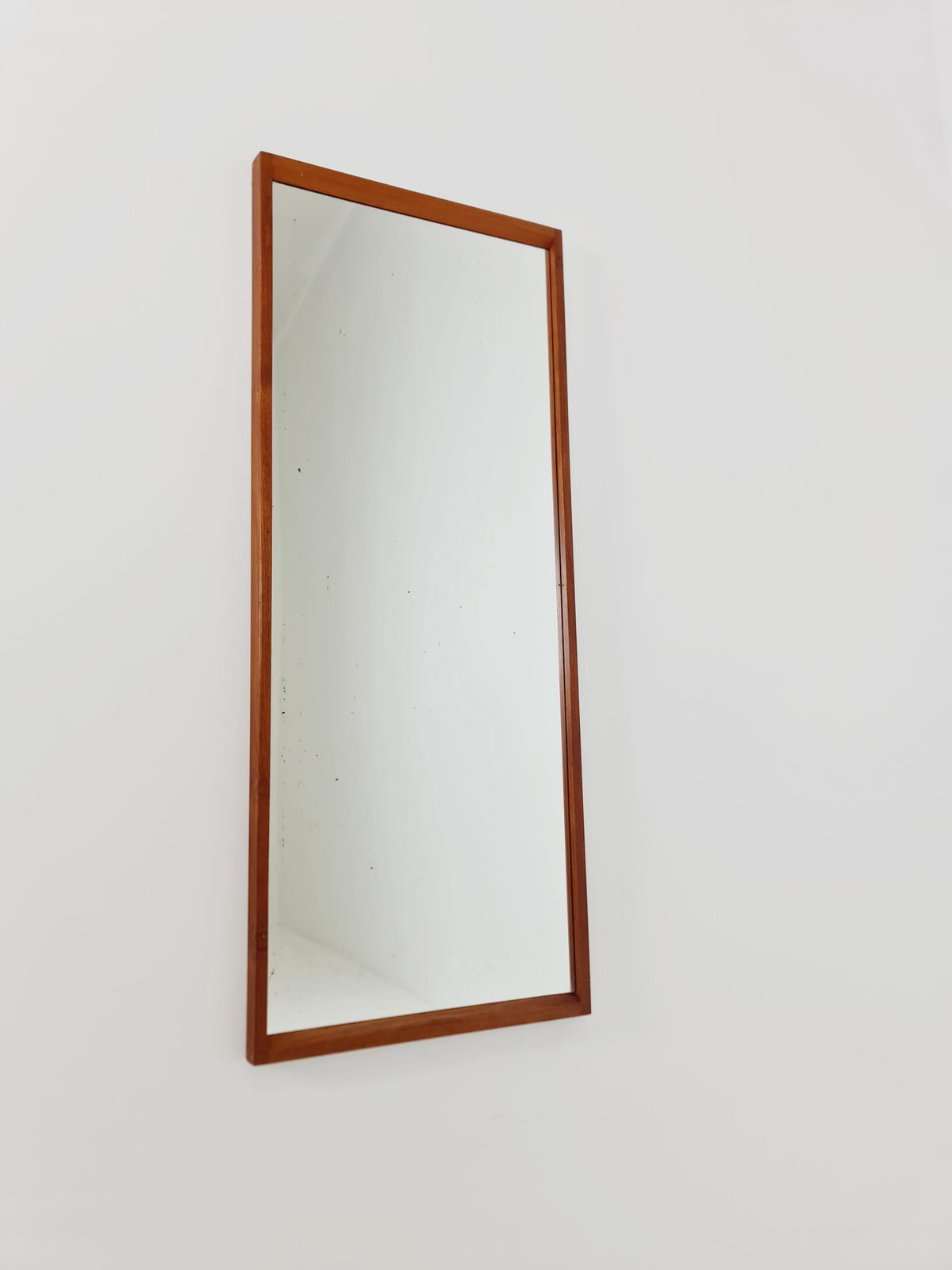 Teak Danish mid-century Modern wall-mounted mirror By Aksel Kjersgaard , 1960s