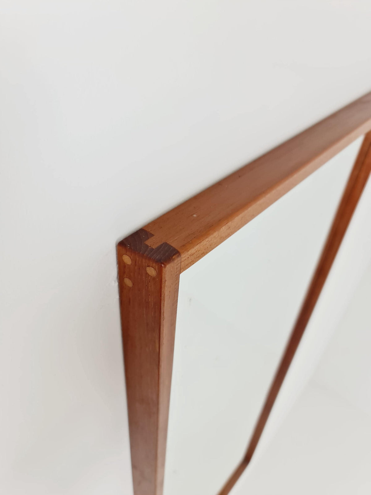 Teak Danish mid-century Modern wall-mounted mirror By Aksel Kjersgaard , 1960s