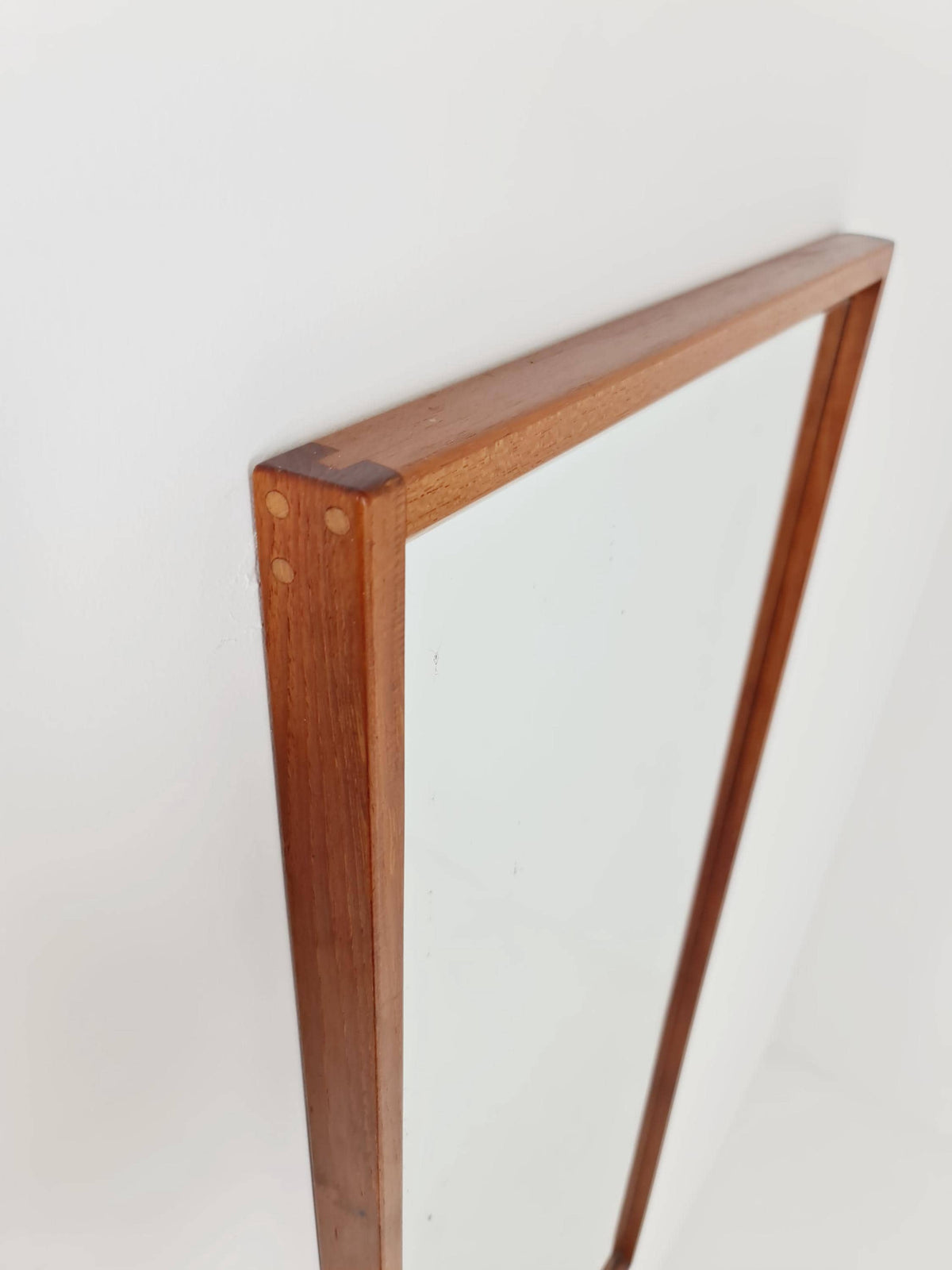 Teak Danish mid-century Modern wall-mounted mirror By Aksel Kjersgaard , 1960s