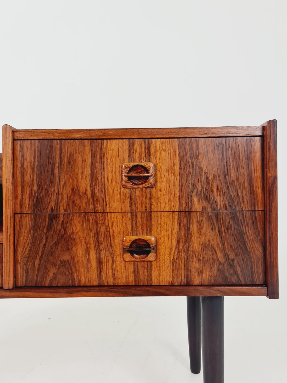 Mid-Century Modern Rosewood Entryway Console Table & Drawer Unit | Danish Design Telephone Bench 1960s