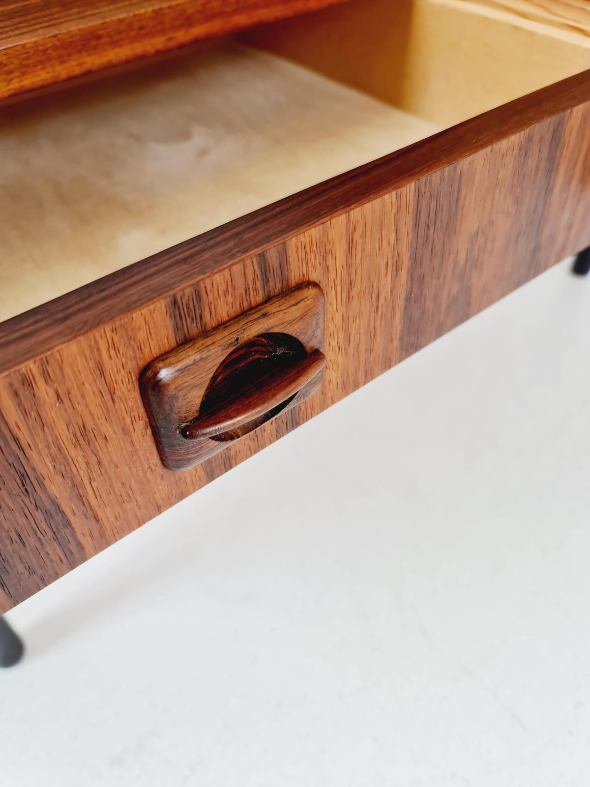Mid-Century Modern Rosewood Entryway Console Table & Drawer Unit | Danish Design Telephone Bench 1960s