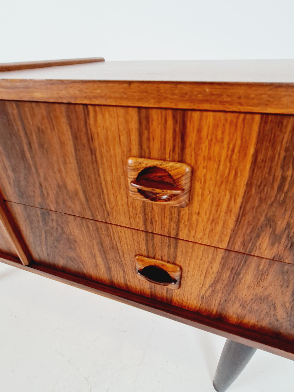 Mid-Century Modern Rosewood Entryway Console Table & Drawer Unit | Danish Design Telephone Bench 1960s