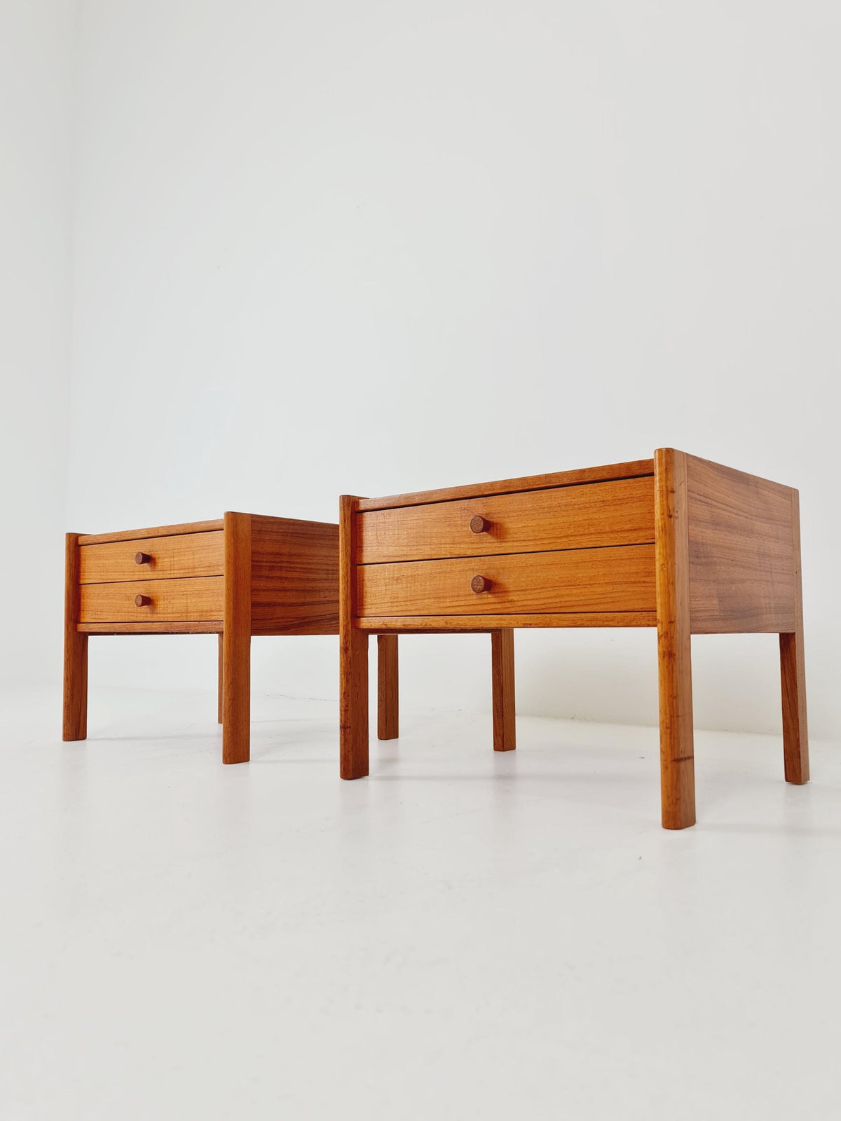 Mid century Danish teak side tables/ Bedside tables/ Nightstands, Denmark, 1960s, set of 2