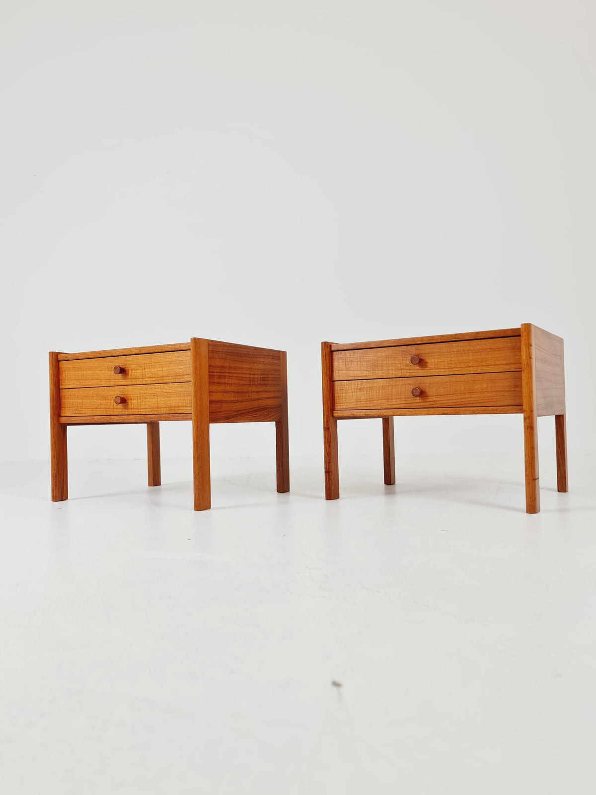 Mid century Danish teak side tables/ Bedside tables/ Nightstands, Denmark, 1960s, set of 2