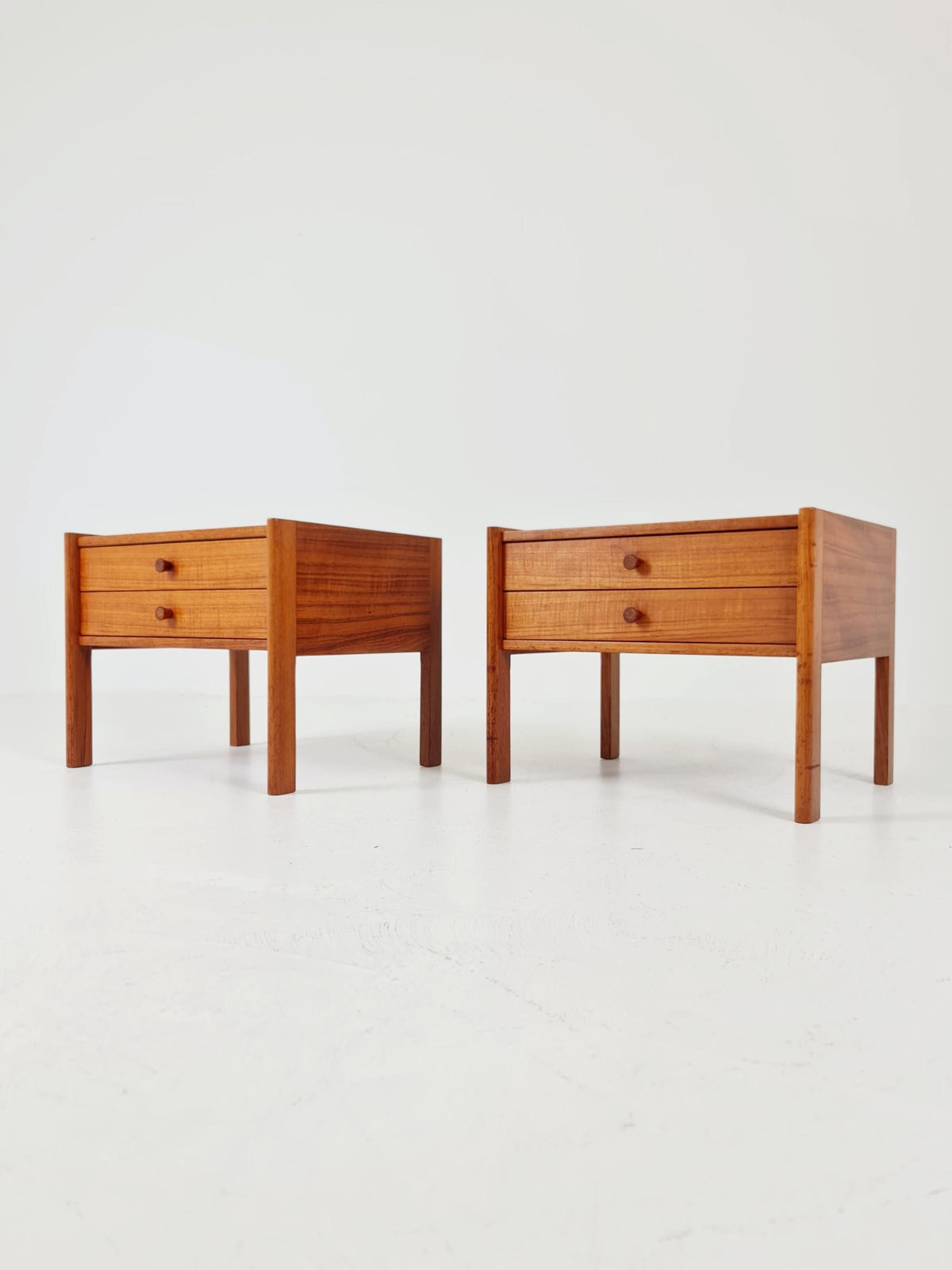 Mid century Danish teak side tables/ Bedside tables/ Nightstands, Denmark, 1960s, set of 2