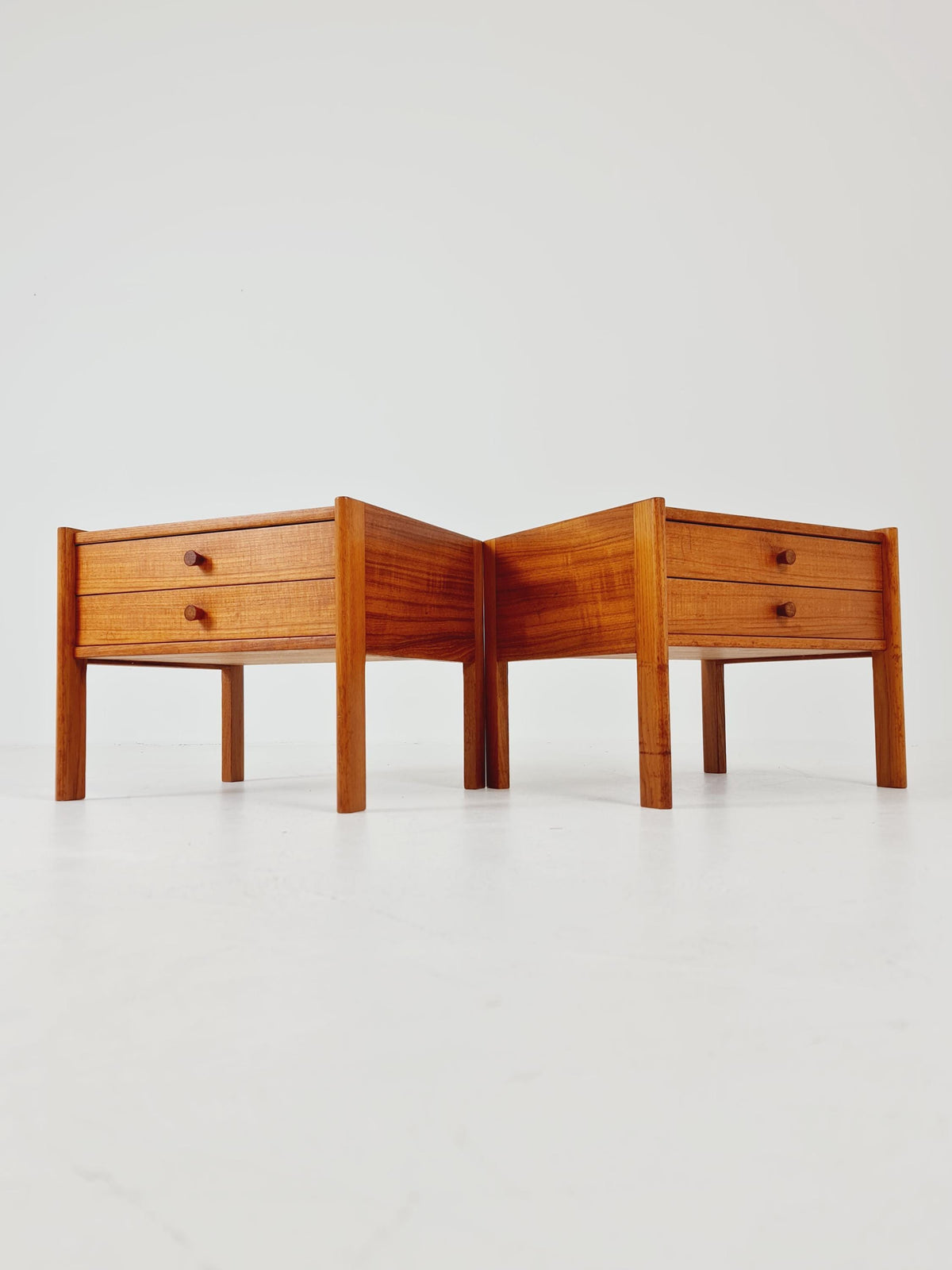 Mid century Danish teak side tables/ Bedside tables/ Nightstands, Denmark, 1960s, set of 2