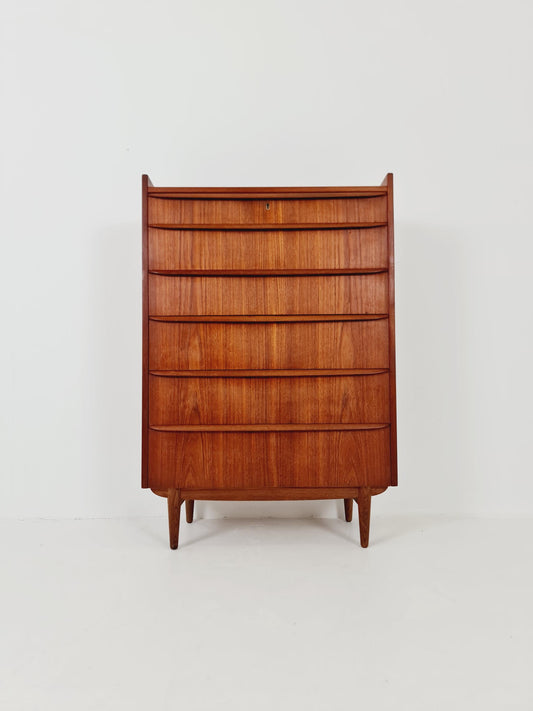 Midcentury danish design chest of drawers tallboy 1960s