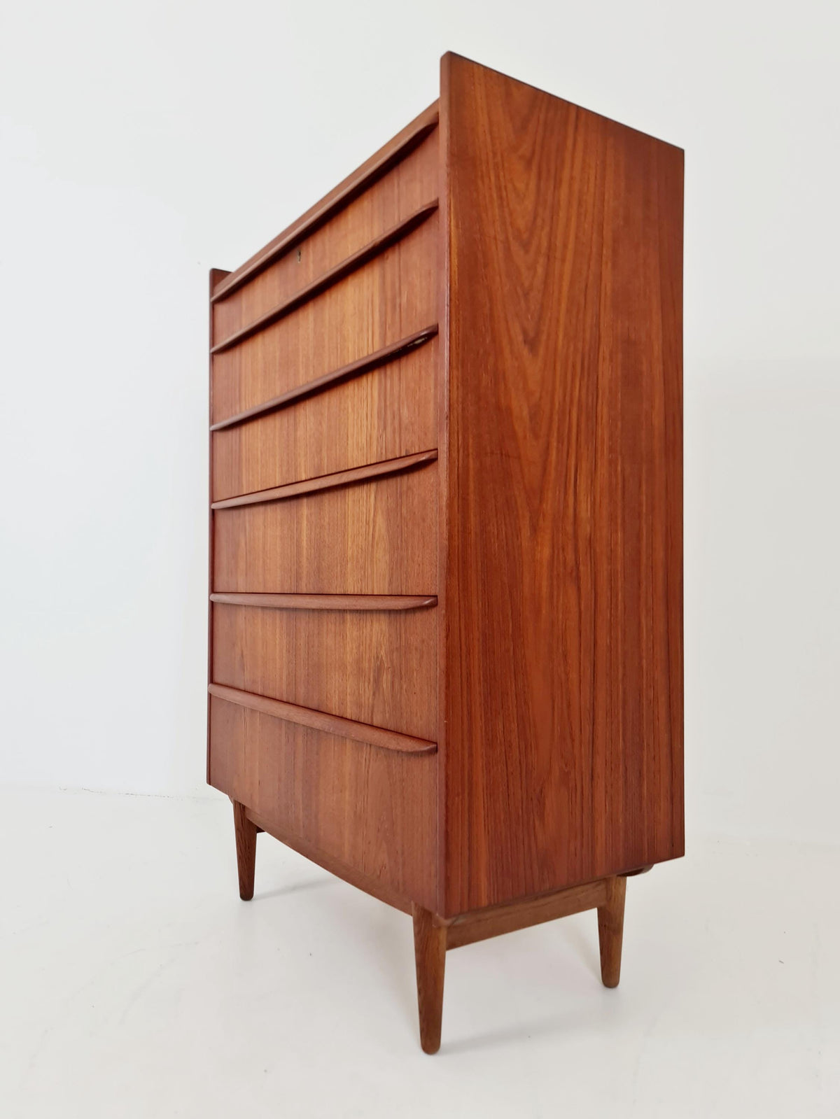 Midcentury danish design chest of drawers tallboy 1960s