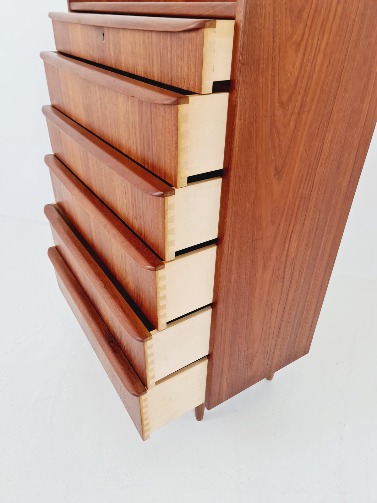 Midcentury danish design chest of drawers tallboy 1960s