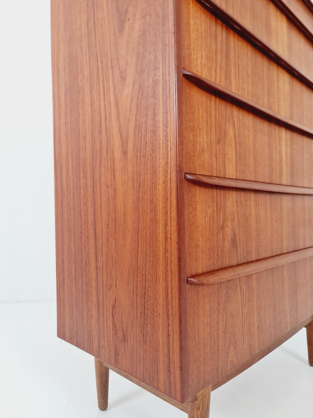 Midcentury danish design chest of drawers tallboy 1960s