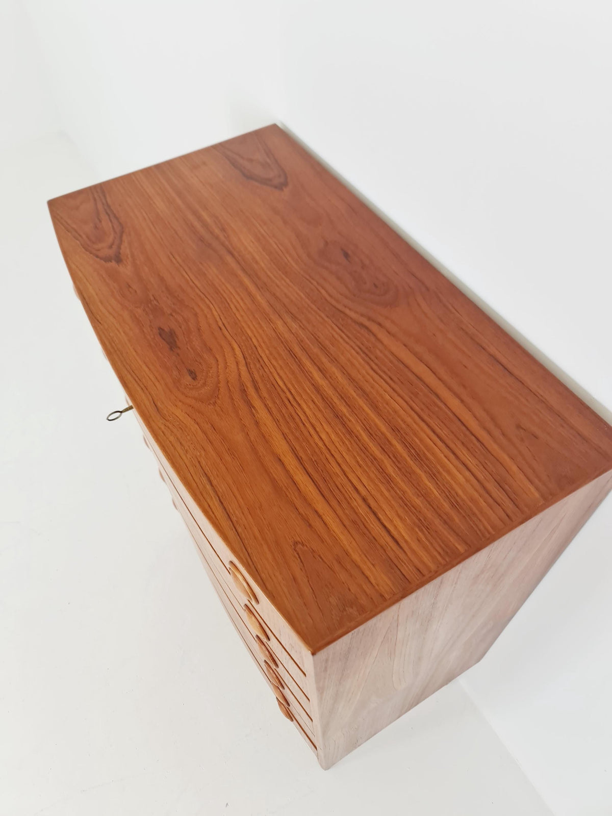 Midcentury danish Curved design chest of drawers tallboy BY Kai Kristiansen ,1960s