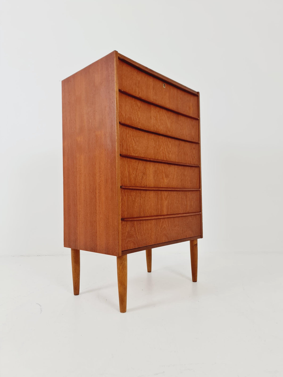 Midcentury danish design chest of drawers tallboy 1960s