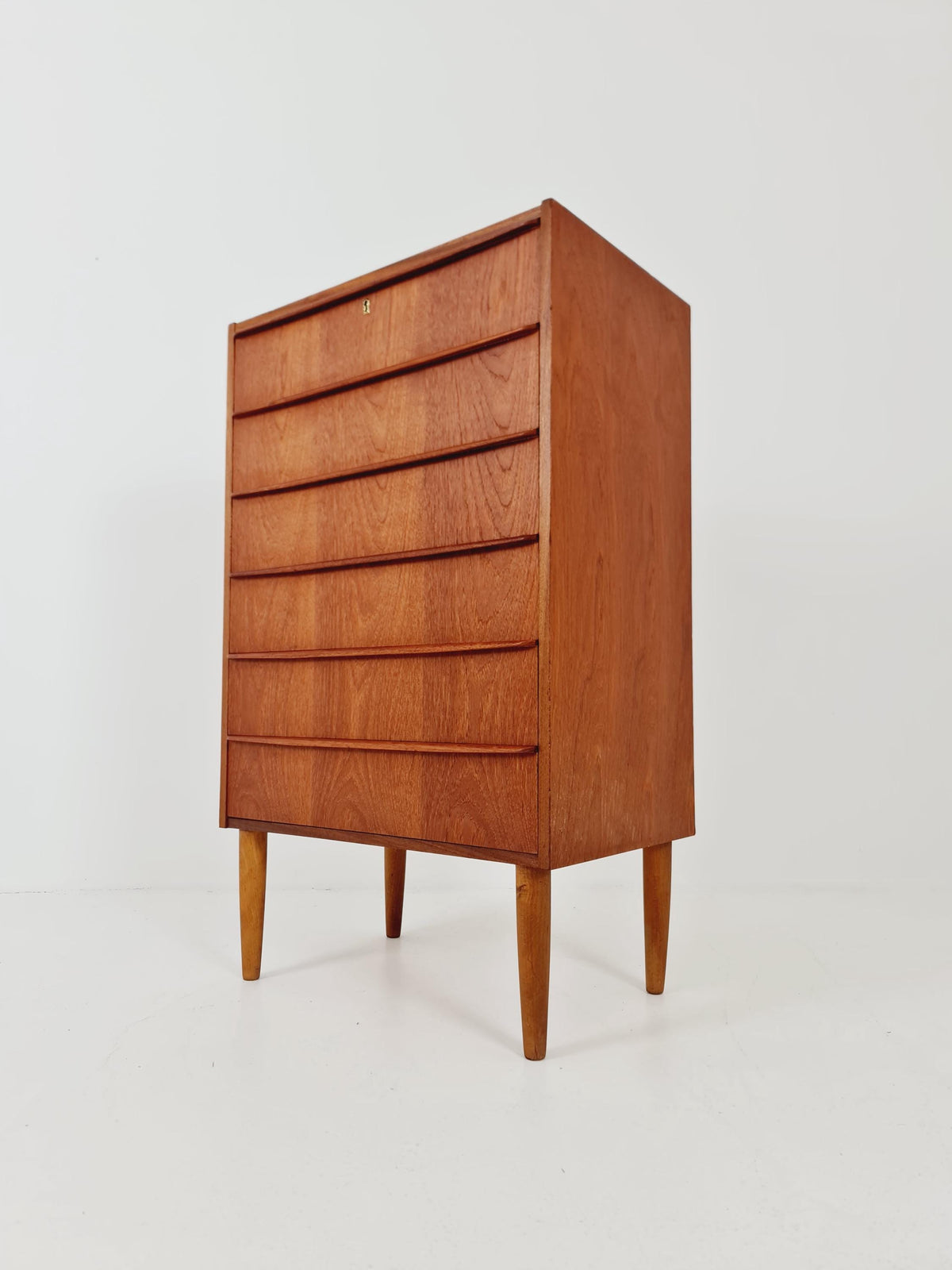 Midcentury danish design chest of drawers tallboy 1960s