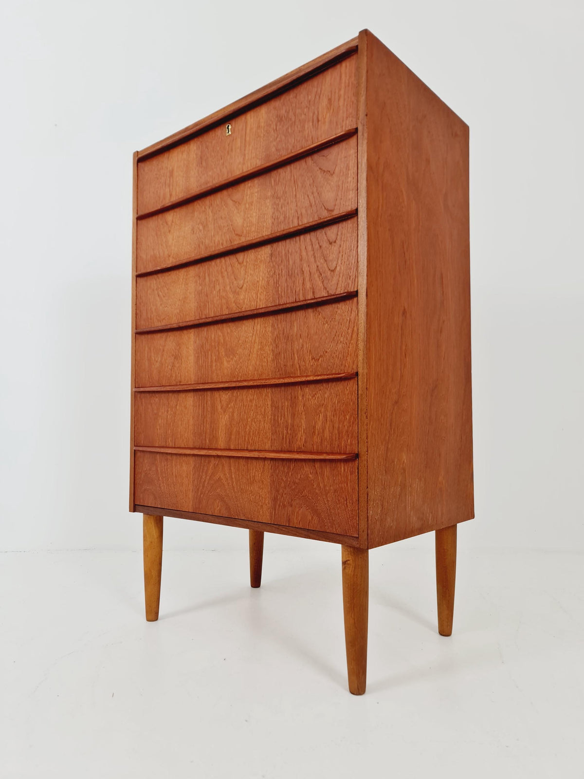 Midcentury danish design chest of drawers tallboy 1960s