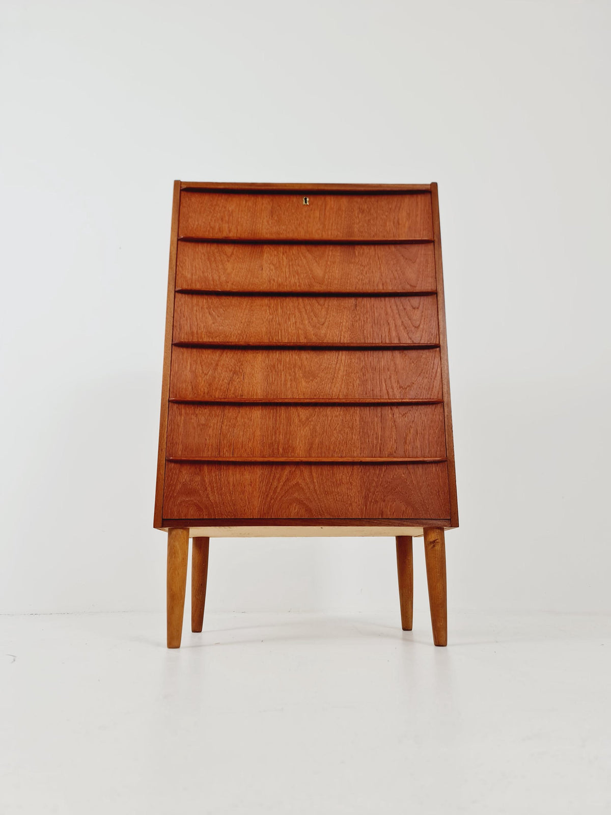 Midcentury danish design chest of drawers tallboy 1960s