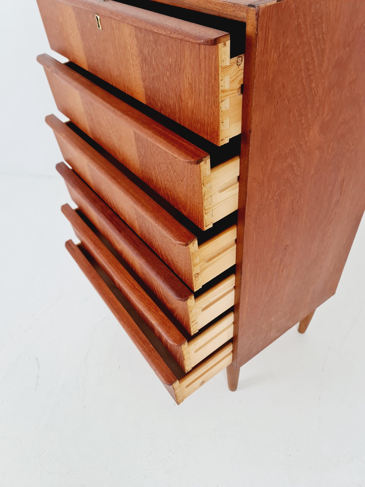 Midcentury danish design chest of drawers tallboy 1960s