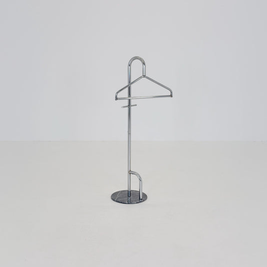 Mid century Bauhaus Chrome Valet Stand with Marble Base, 1980s Germany
