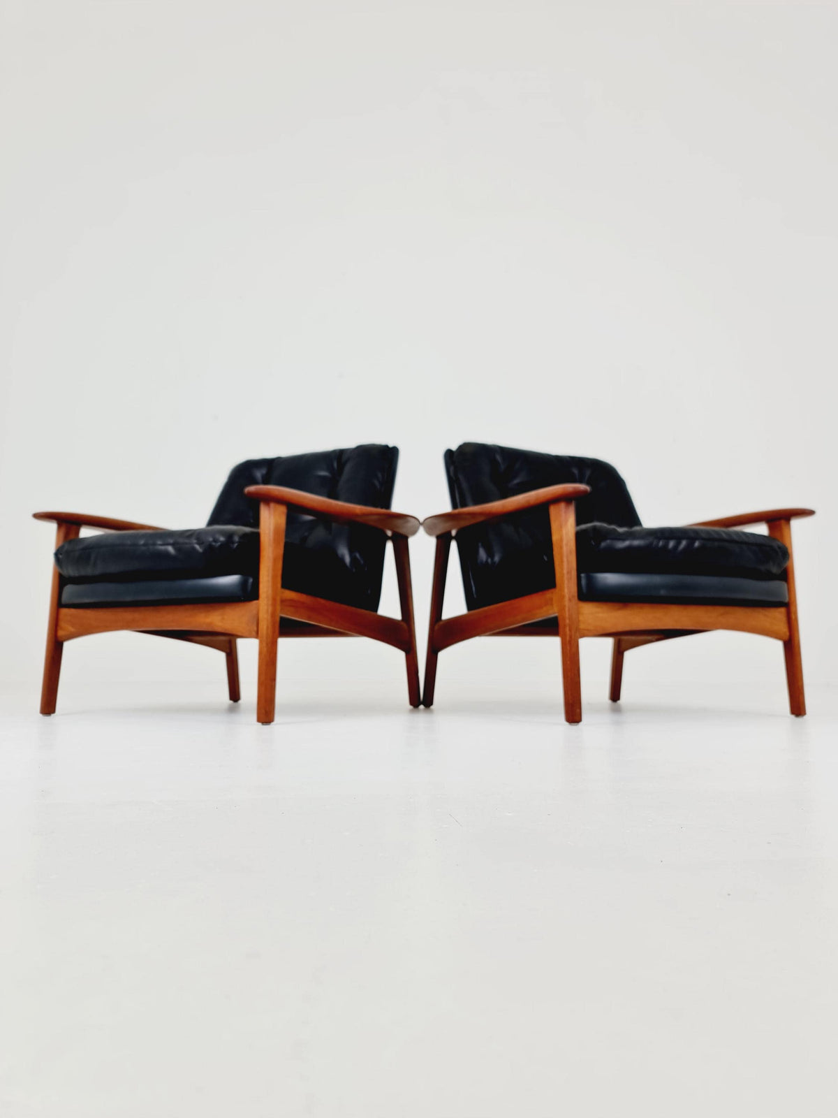 Ultra Rare Mid century easy lounge chairs Denmark 1960s, Set of 2
