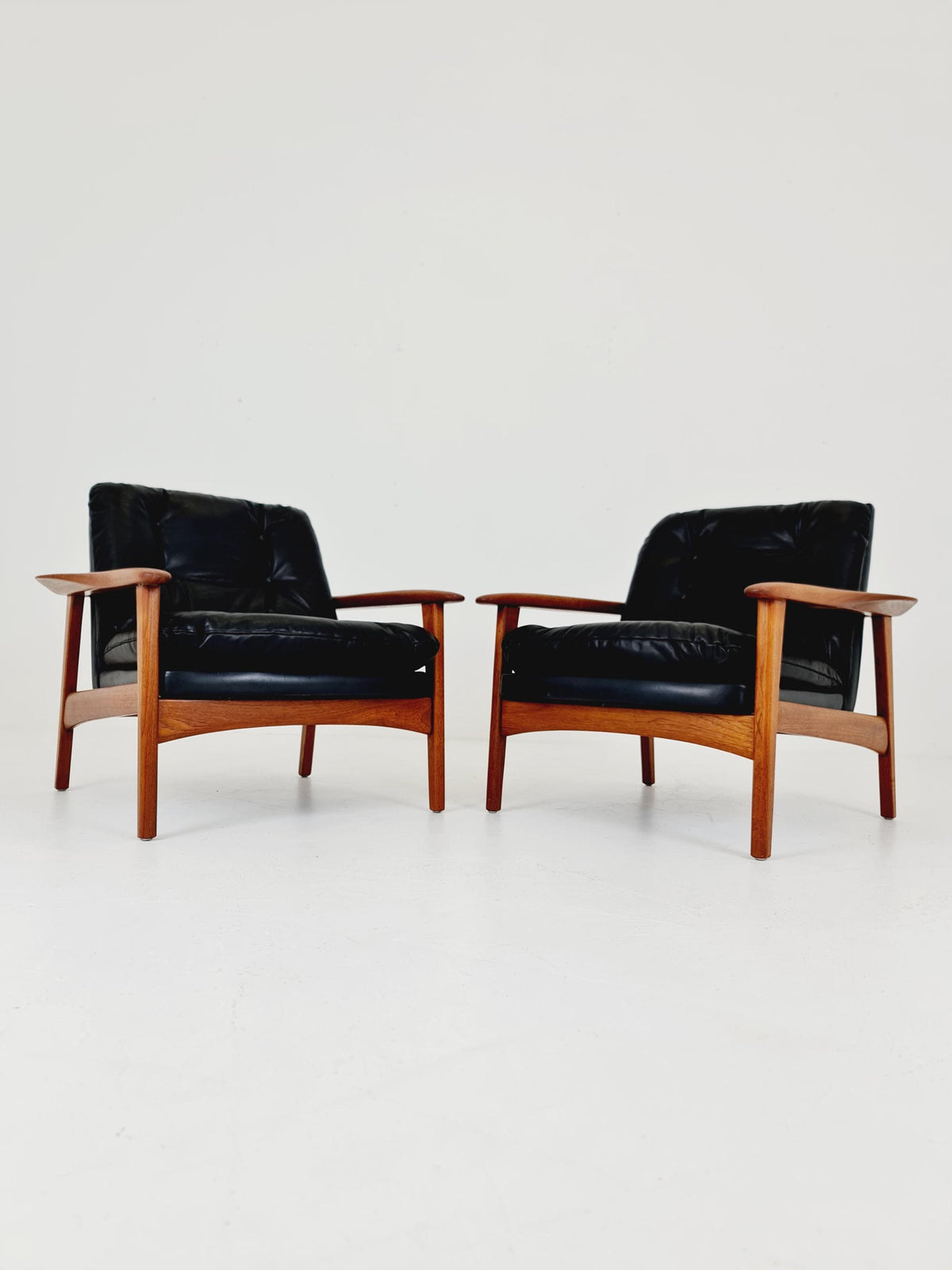 Ultra Rare Mid century easy lounge chairs Denmark 1960s, Set of 2